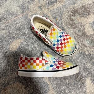 Vans Kids' Multicolor Checkered Slip-On Shoes Size 8 Toddler / Child